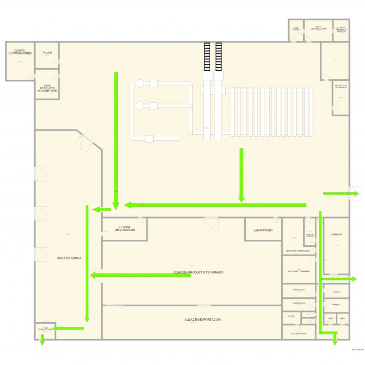 Canto flujo evacuación 2. Plan de 0 pièce et 0 m2
