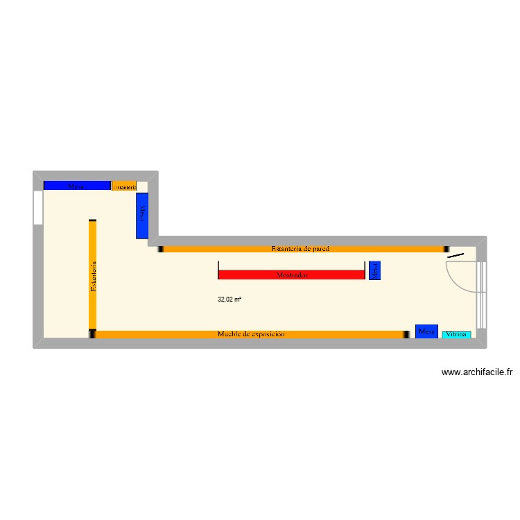 Traxtore. Plan de 1 pièce et 32 m2