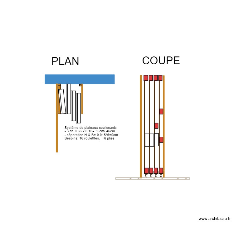 ATELIER RANGEMENT coulissant. Plan de 0 pièce et 0 m2