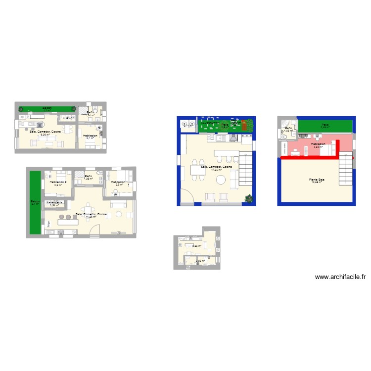 casas. Plan de 0 pièce et 0 m2