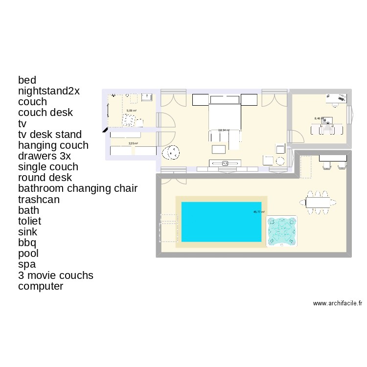 saaa. Plan de 0 pièce et 0 m2