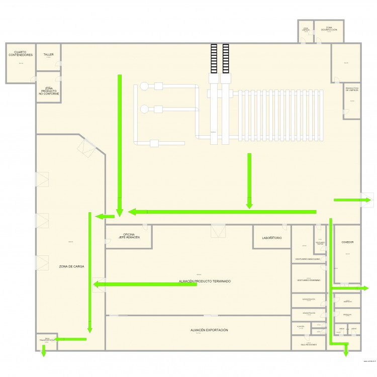 Canto flujo evacuación. Plan de 0 pièce et 0 m2