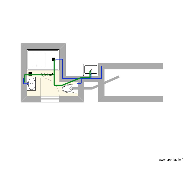 banheiro suite. Plan de 0 pièce et 0 m2