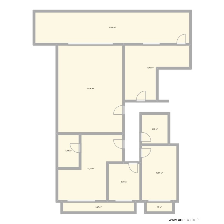 baa. Plan de 10 pièces et 167 m2
