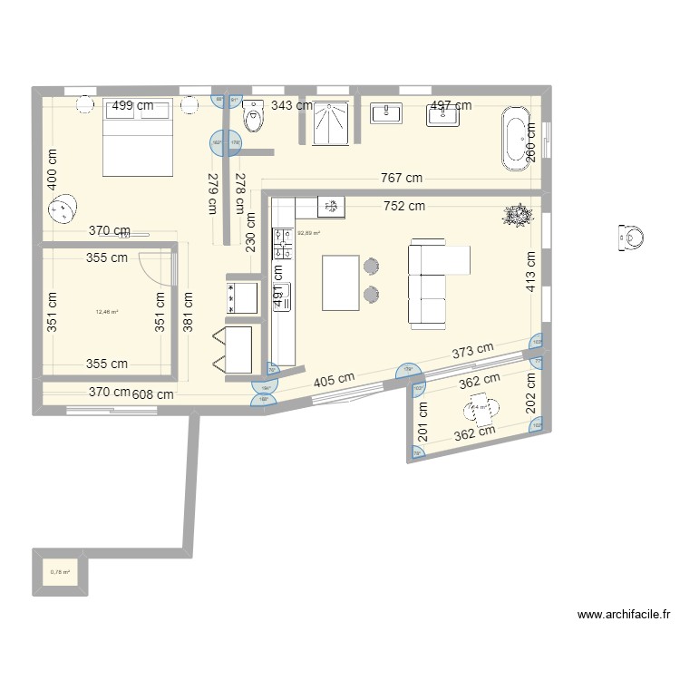 CR+. Plan de 0 pièce et 0 m2