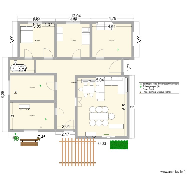 5bed room. Plan de 0 pièce et 0 m2