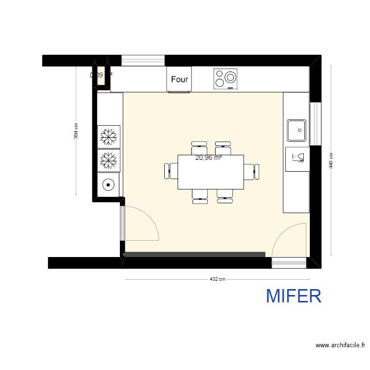 Noemi ( Cocina  propuesta- cotas, distribución). Plan de 0 pièce et 0 m2