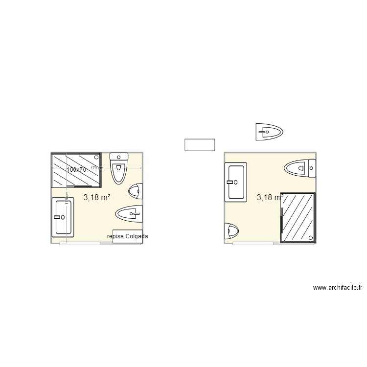 baño. Plan de 0 pièce et 0 m2