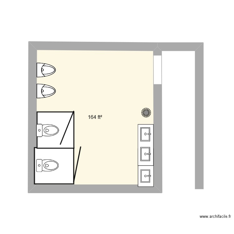 chambre de toilet. Plan de 0 pièce et 0 m2