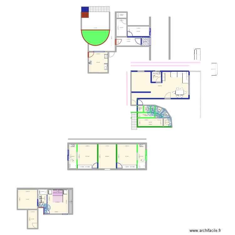 estudio patio entrada escalera 17 JUNIO. Plan de 27 pièces et 151 m2