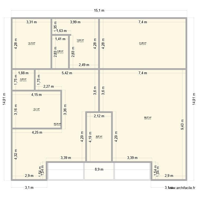 R+2. Plan de 0 pièce et 0 m2