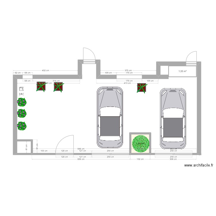 Front Garden right parking. Plan de 0 pièce et 0 m2