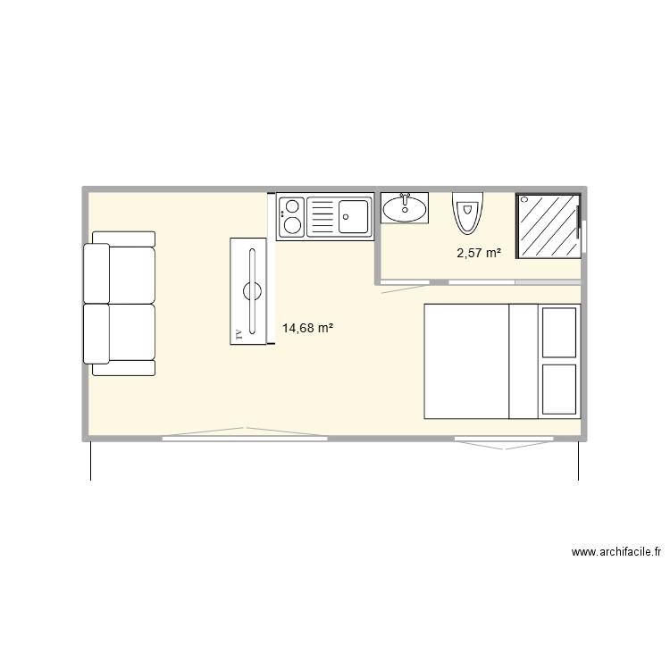 Modular 18m2. Plan de 0 pièce et 0 m2