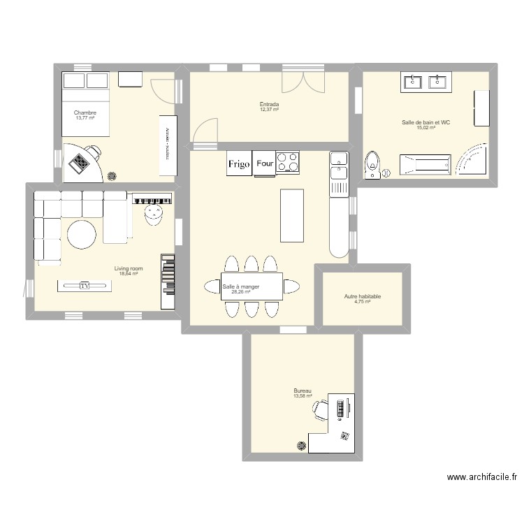 home 1. Plan de 0 pièce et 0 m2