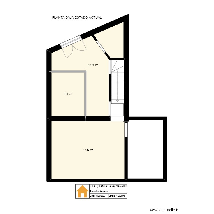 ADELA  (PLANTA BAJA)  SANAHUJA. Plan de 3 pièces et 37 m2