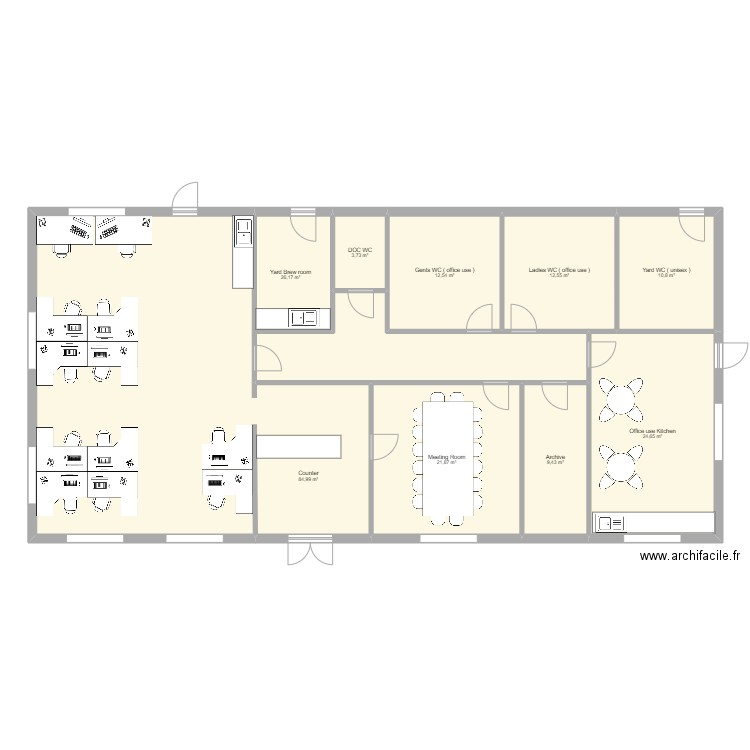 Office layout. Plan de 0 pièce et 0 m2