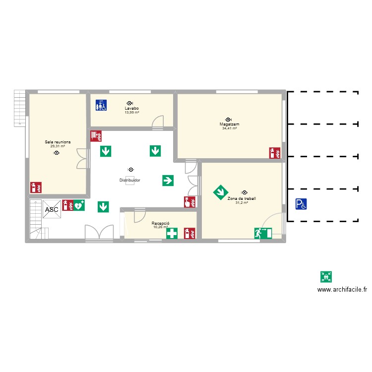 Plano1_VIA. Plan de 5 pièces et 119 m2