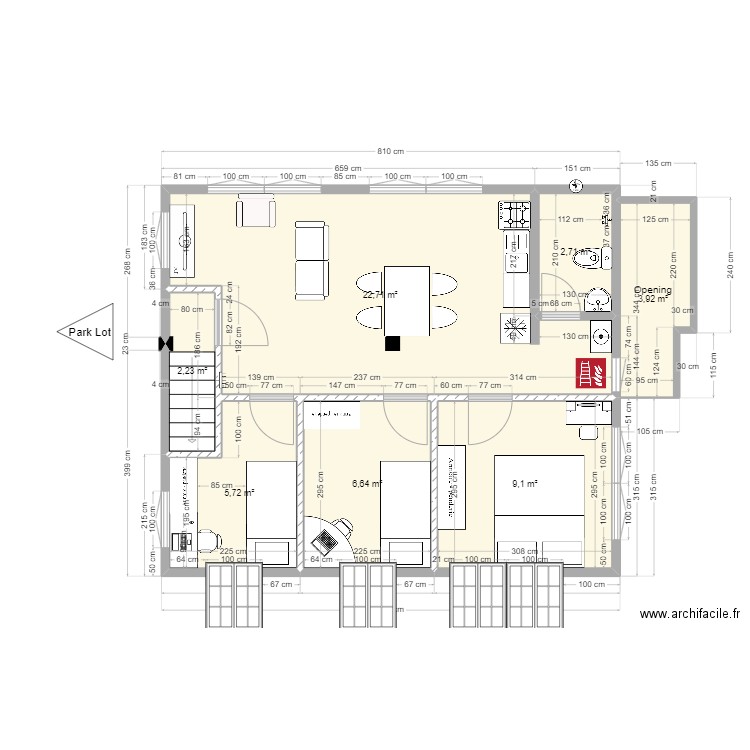 room1. Plan de 0 pièce et 0 m2