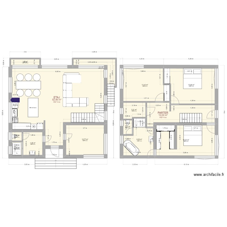 PARTER PLAN OPEN SPACE ECO 2. Plan de 14 pièces et 146 m2