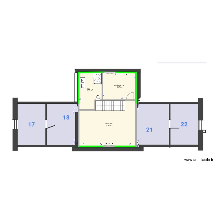 Colombes 1er. Plan de 3 pièces et 46 m2