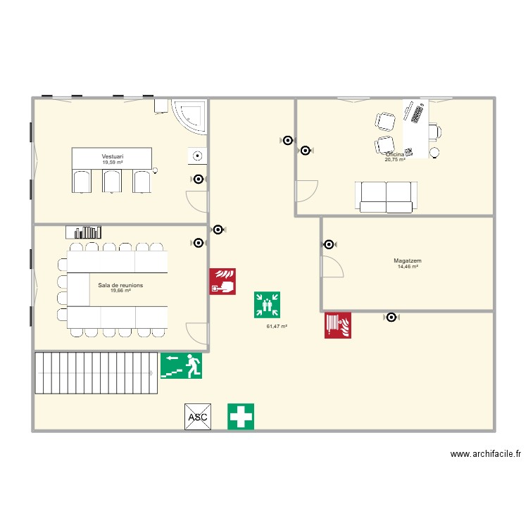 Plànol d'emergència i evacuació. Plan de 0 pièce et 0 m2