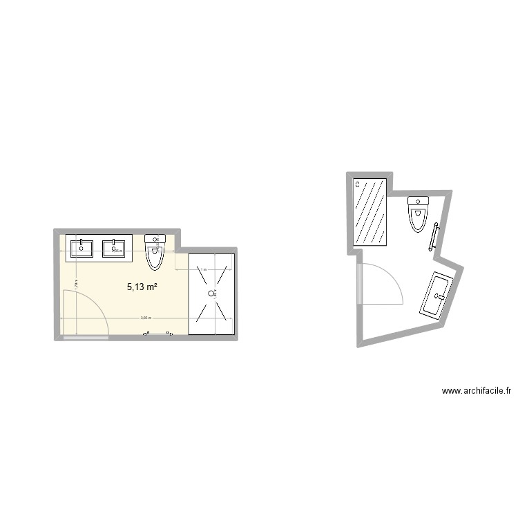 CALLE SANCTI SPIRITUS. Plan de 1 pièce et 5 m2