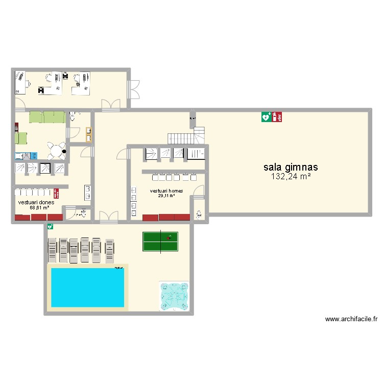 gym reks. Plan de 0 pièce et 0 m2