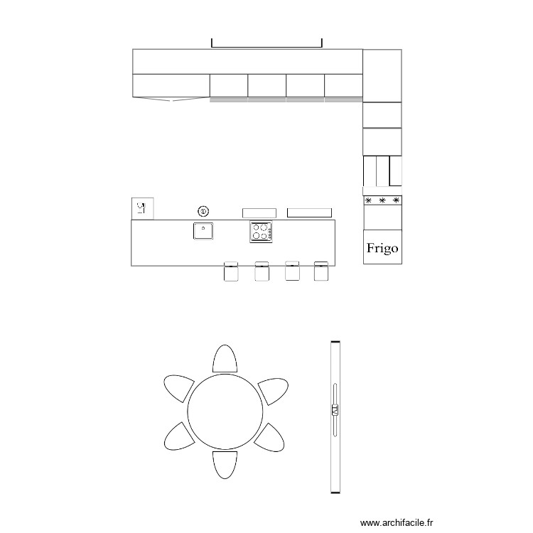 cozinha. Plan de 0 pièce et 0 m2