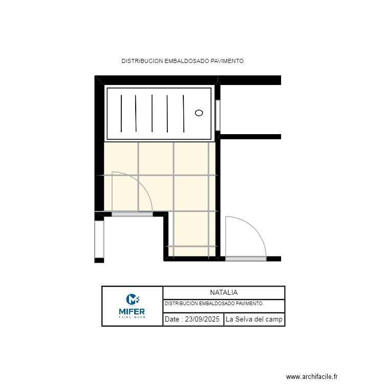 NATALIA--- DISTRIBUCION EMBALDOSADO PAVIMENTO. Plan de 10 pièces et 5 m2