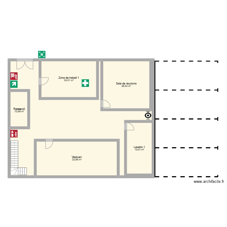planta baixa. Plan de 6 pièces et 177 m2