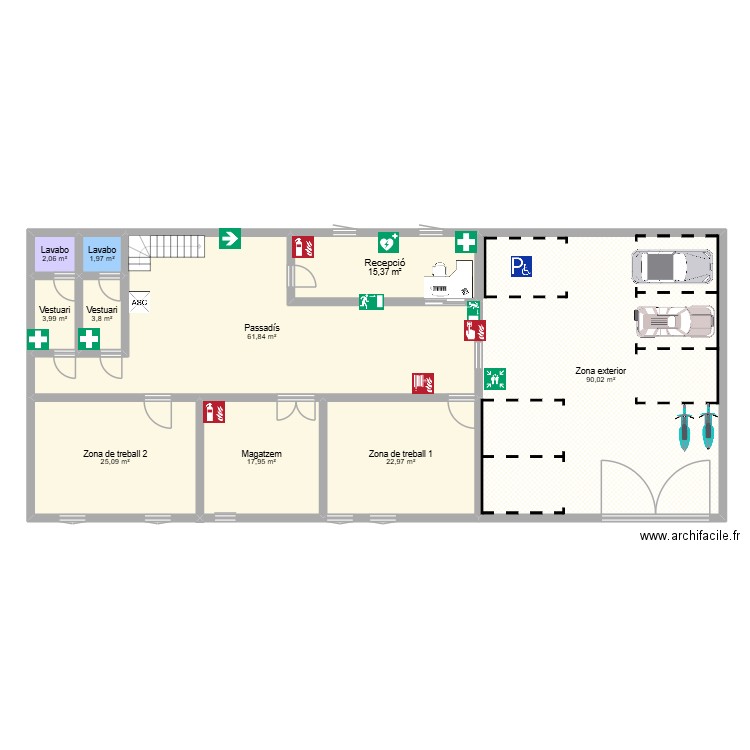 Planòl IPO planata baixa. Plan de 10 pièces et 245 m2
