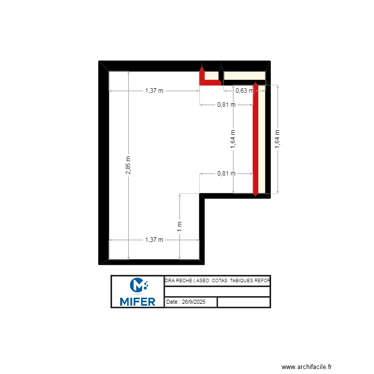 SANDRA RECHE ( ASEO  COTAS  TABIQUES REFORMA). Plan de 4 pièces et 6 m2