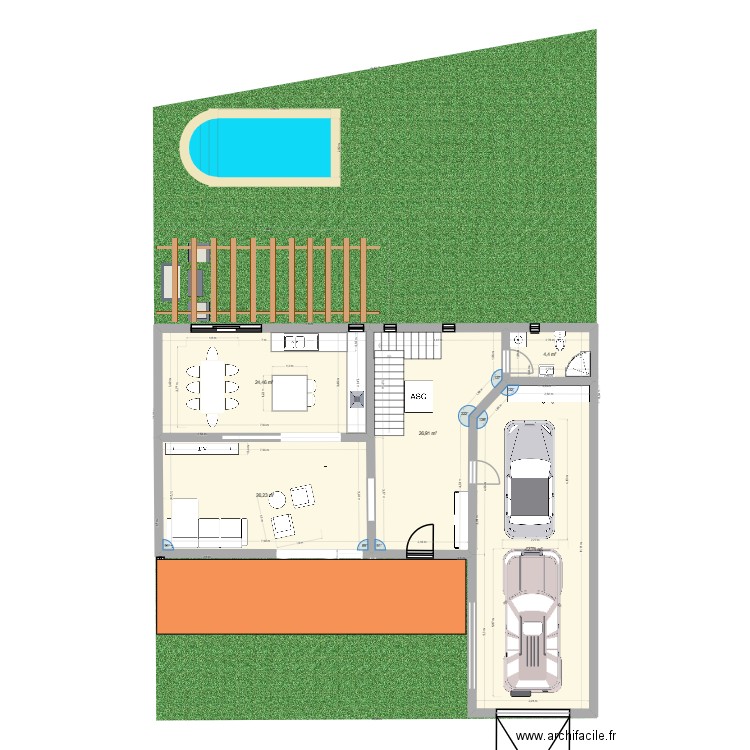 Planta baja 2. Plan de 5 pièces et 125 m2