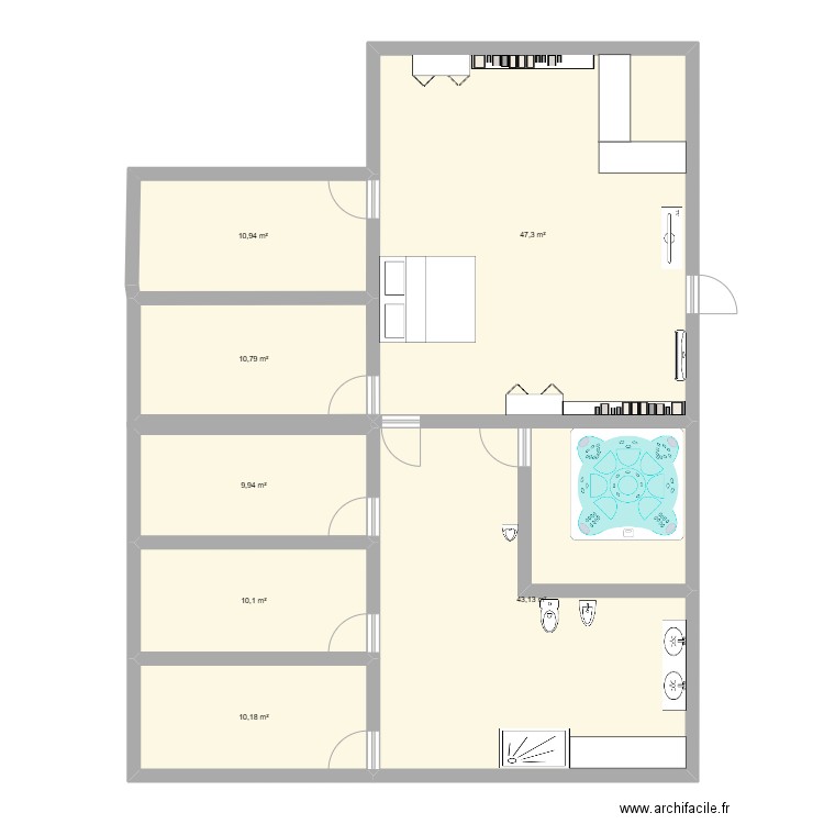 room 2. Plan de 0 pièce et 0 m2