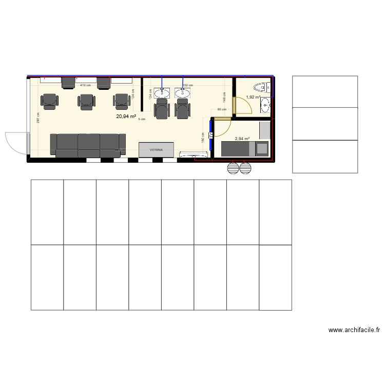 Peluquería. Plan de 0 pièce et 0 m2