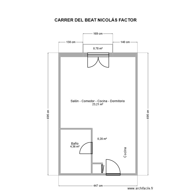 BEATO NICOLAS FACTOR 4-1-2-VALENCIA. Plan de 4 pièces et 29 m2