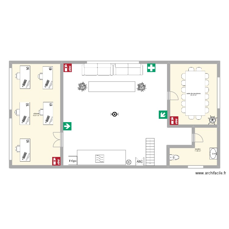 planta 2. Plan de 3 pièces et 83 m2