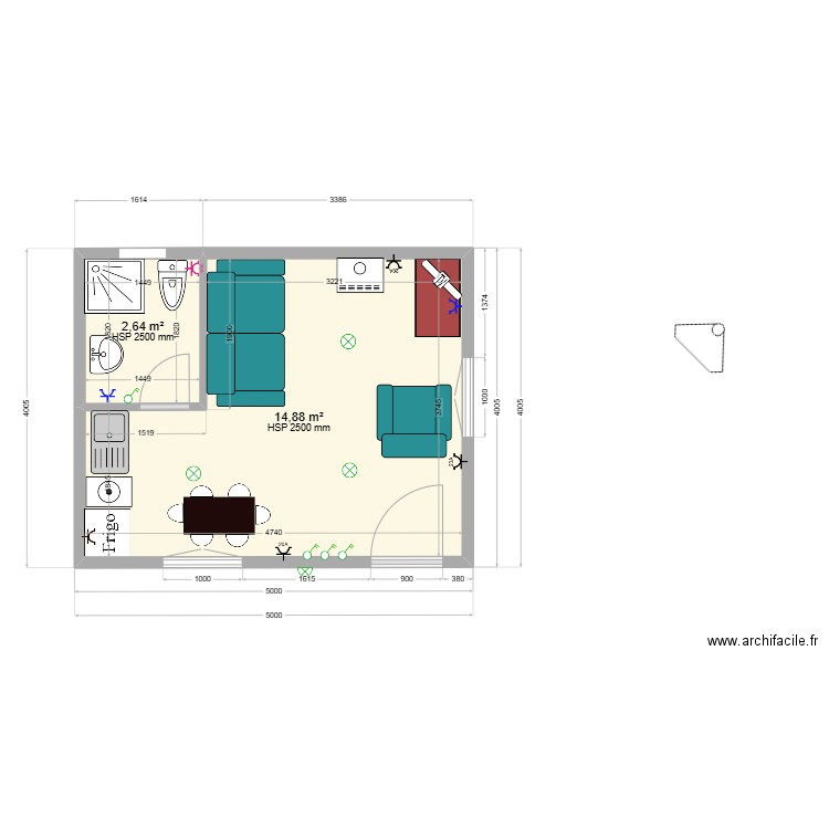 Refugio. Plan de 0 pièce et 0 m2