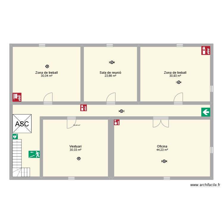 planta alta. Plan de 6 pièces et 191 m2