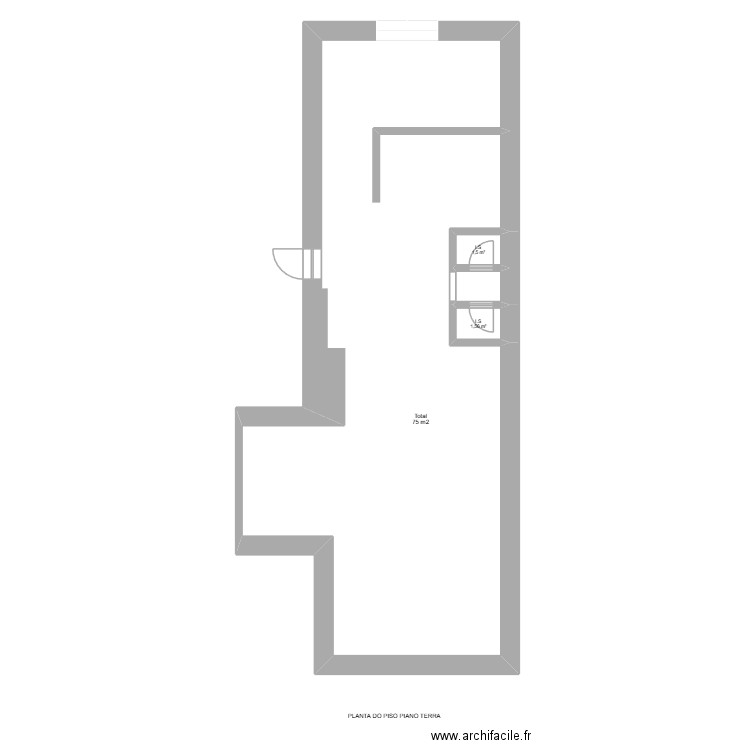 PLANTA DO PISO TERREO LNS. Plan de 3 pièces et 5 m2