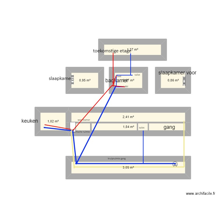 water- en gasplan. Plan de 0 pièce et 0 m2