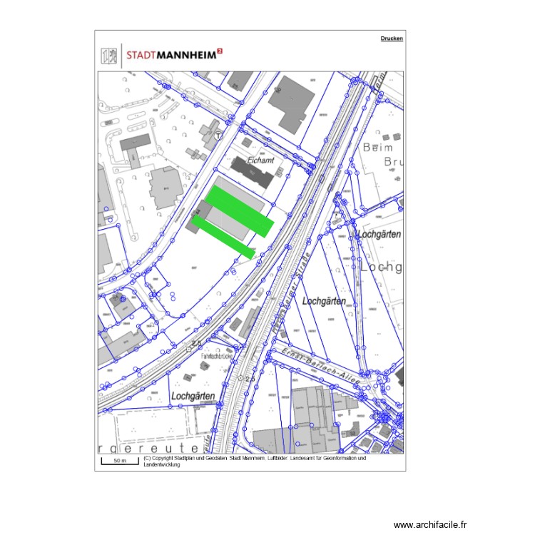 Mannheim. Plan de 0 pièce et 0 m2