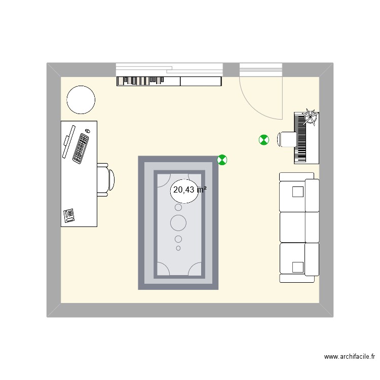 croquis en clase. Plan de 1 pièce et 20 m2
