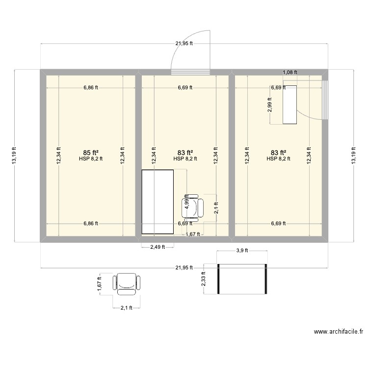 Phil Office. Plan de 0 pièce et 0 m2