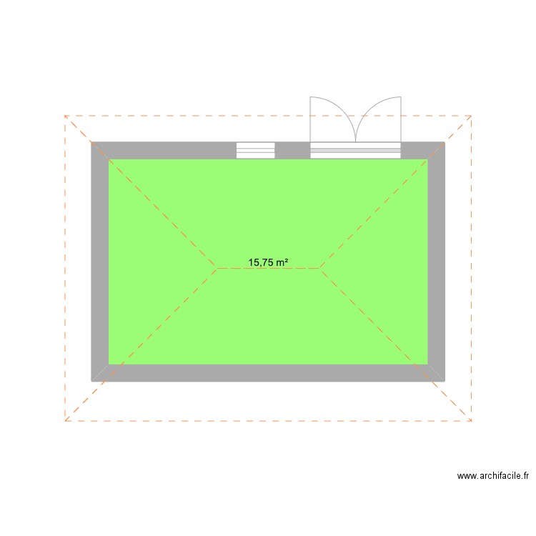 Jim. Plan de 1 pièce et 16 m2