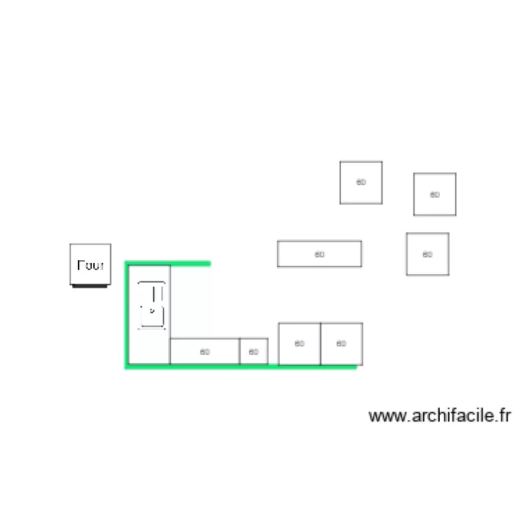 CUISINE ETROITE. Planta de 