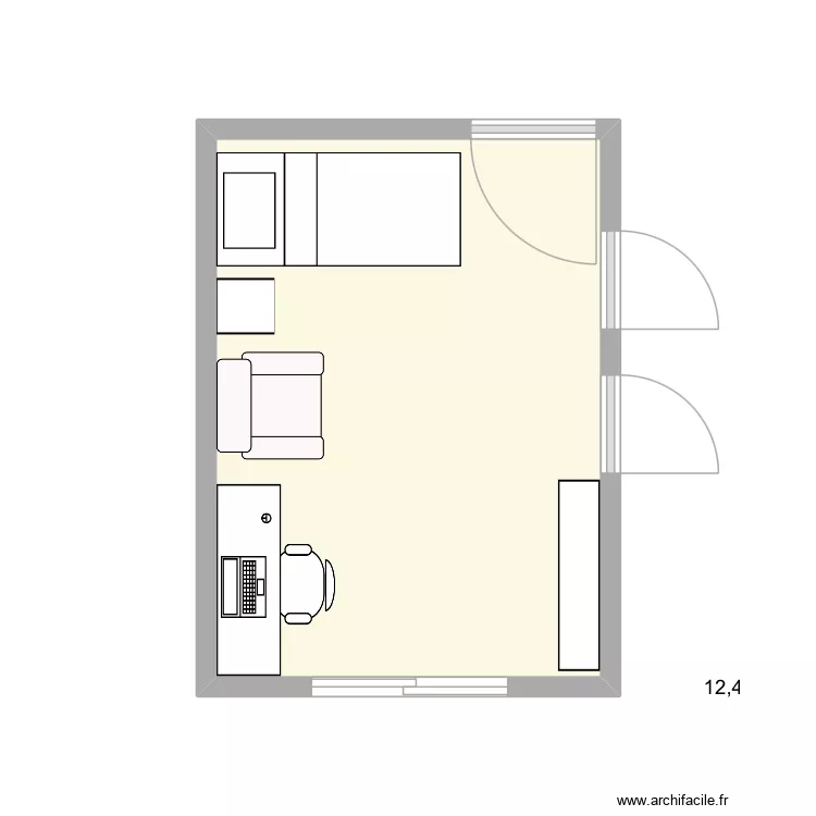 Quarto Charlie. Planta de 1 e 12 m² Quarto Charlie. Planta de 1 e 12 m²
