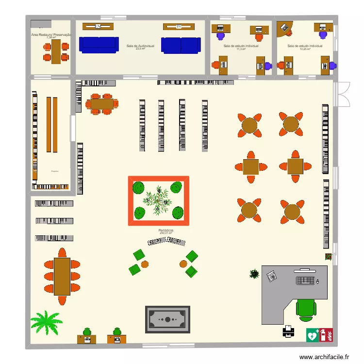 Biblioteca. Planta de 