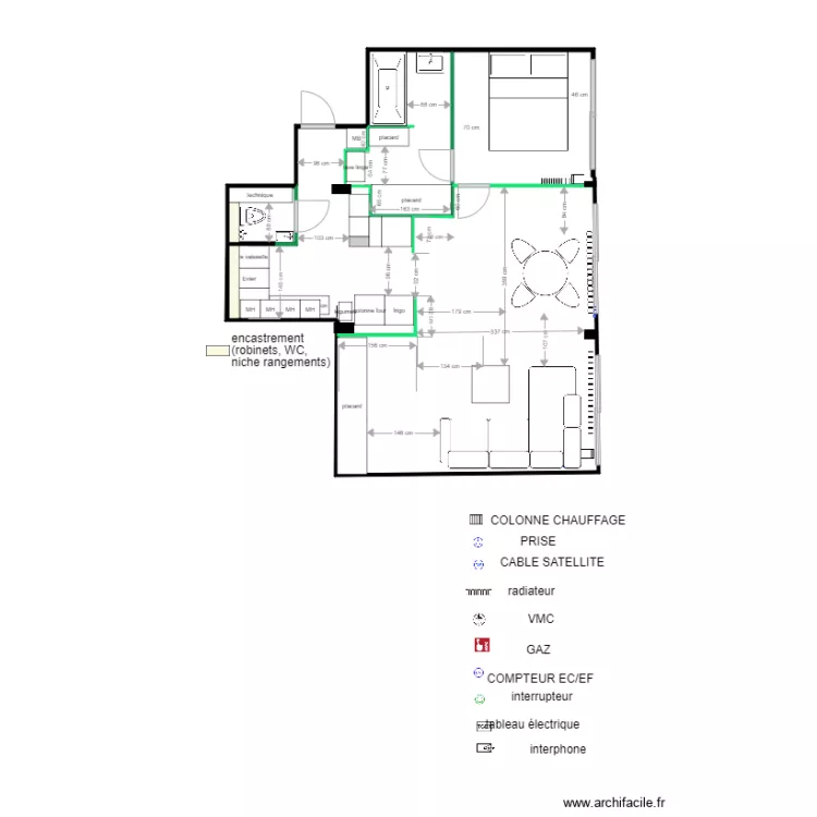 BOURET PROJET essai cuisine. Planta de BOURET PROJET essai cuisine. Planta de