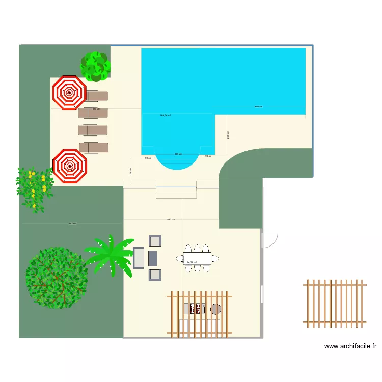 piscina grasse. Planta de 